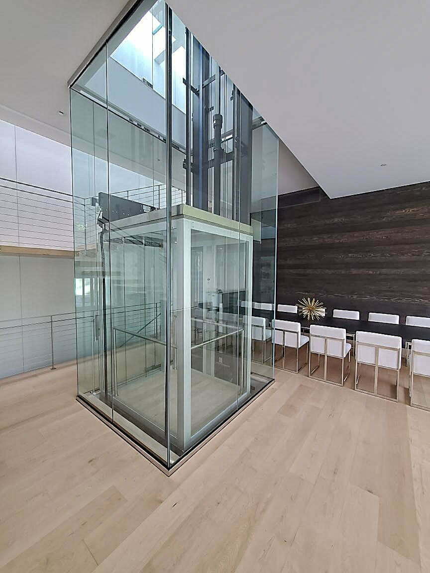 Glass Residential Elevator 2nd floor